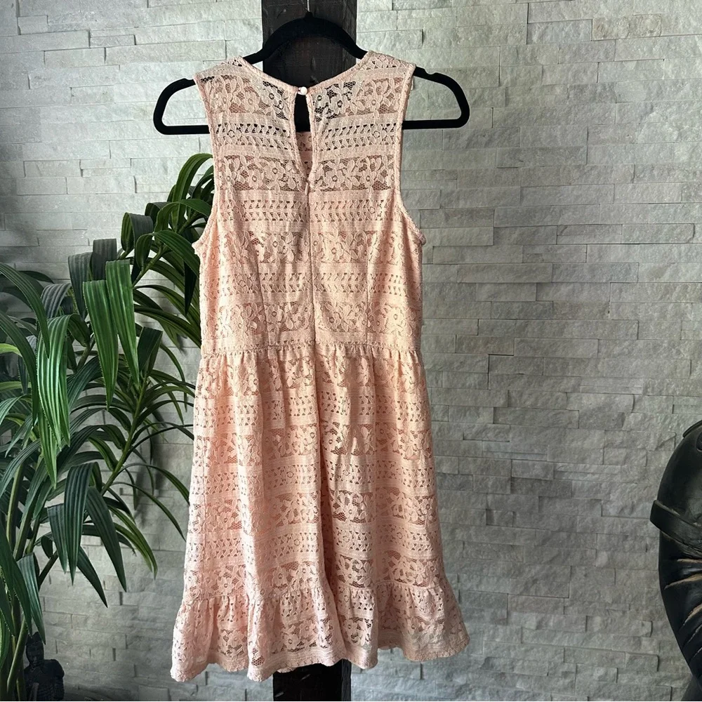 Disney Princess Lace Pastel Peach Party Sleeveless Dress Size Junior Large